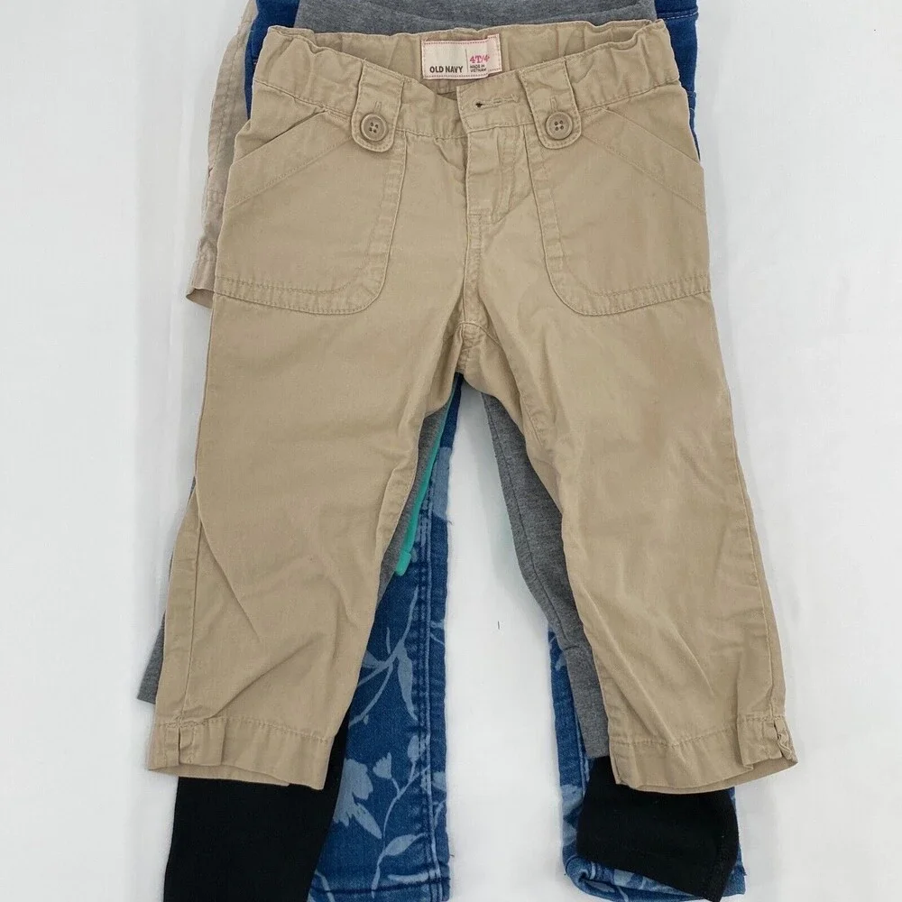Mixed Lot Of 7 Old Navy & Jumping Beans Girls Jeggings Jeans And Shorts Size 4T